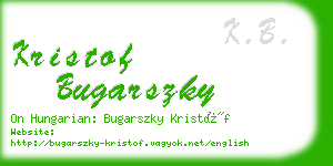 kristof bugarszky business card